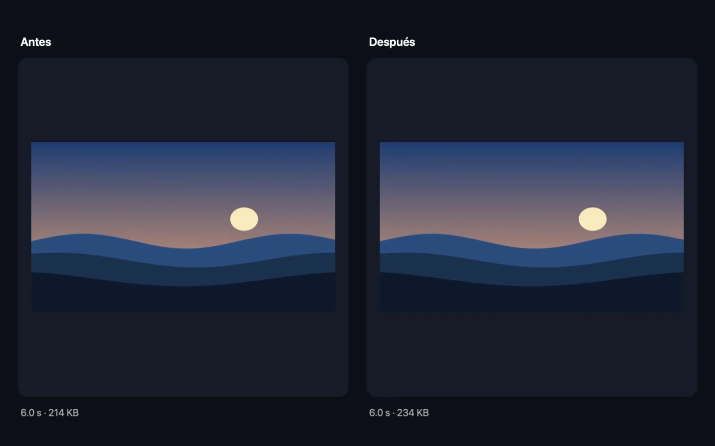 El resultado de Reemplazar audio con los archivos de ejemplo