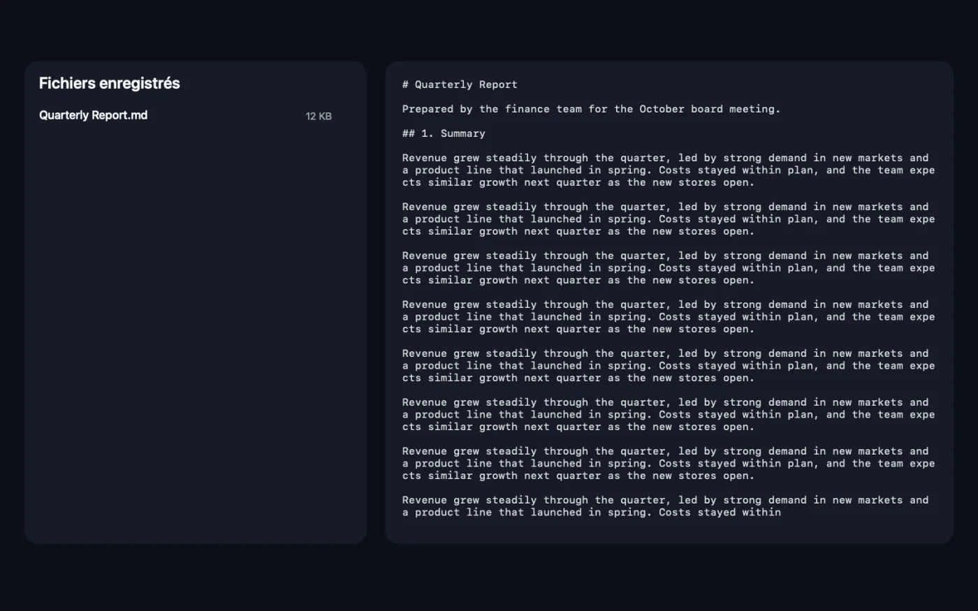 Le résultat de PDF en Markdown et HTML sur les fichiers d’exemple