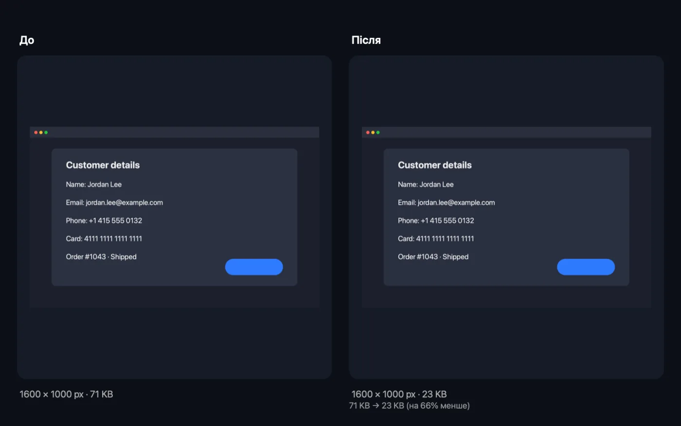 Результат роботи Стиснення PNG на зразкових файлах