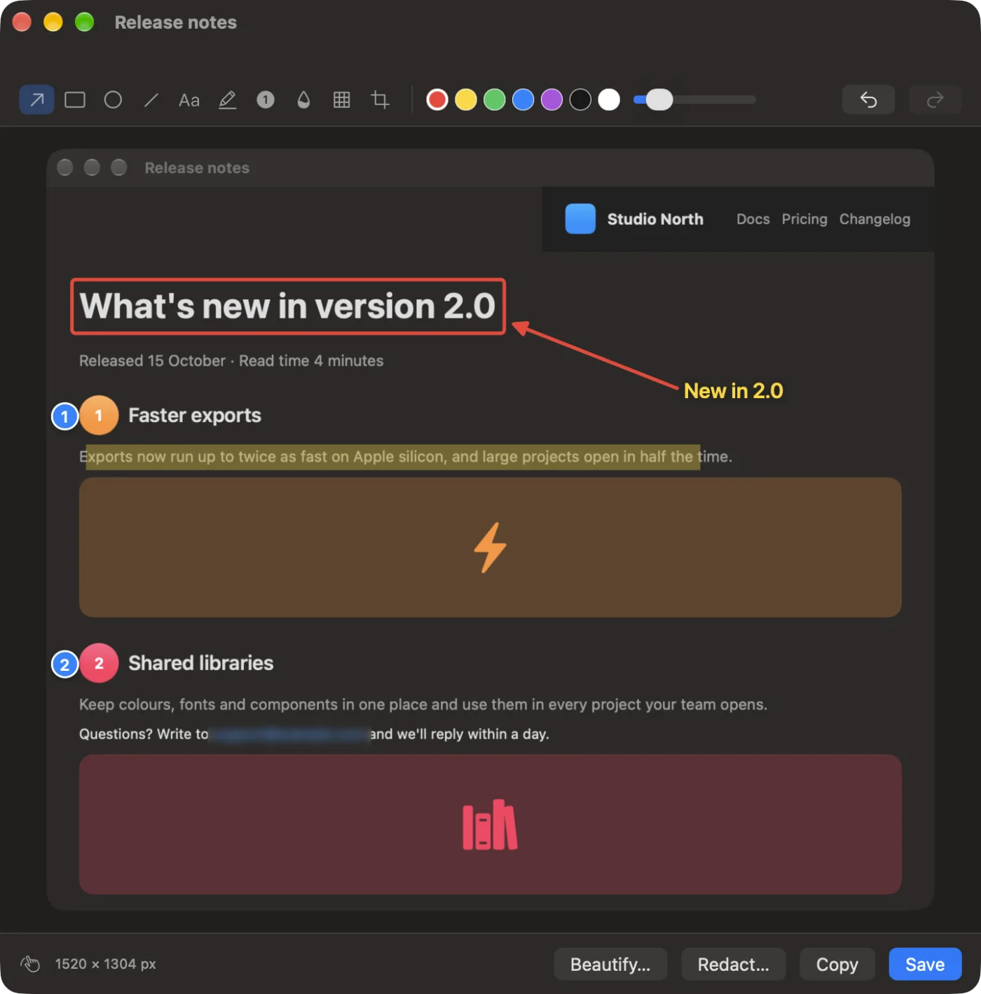 The result of Capture & Annotate on the sample files