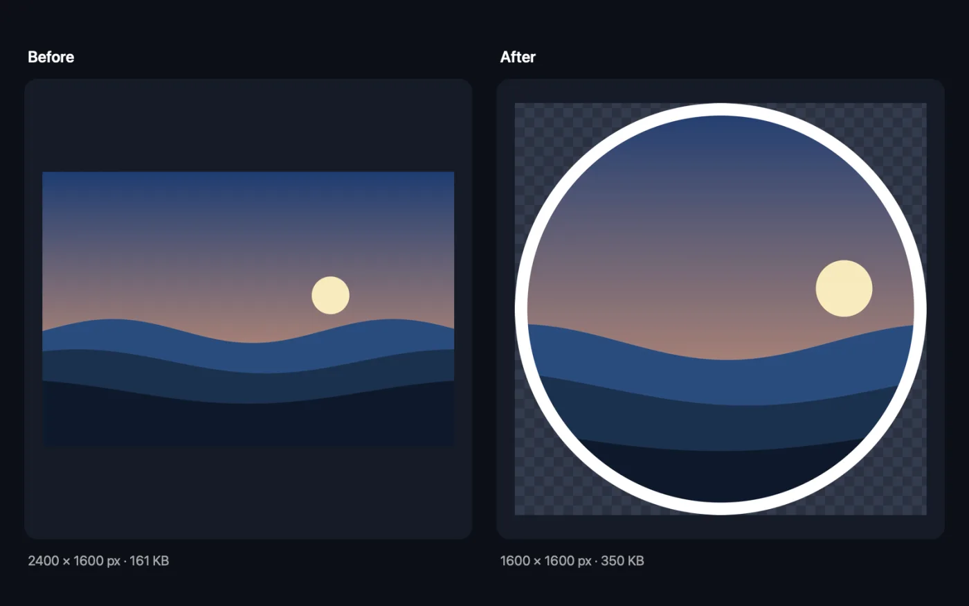 The result of Circle Crop on the sample files