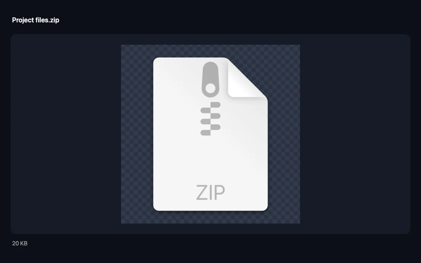 Das Ergebnis von ZIP erstellen mit den Beispieldateien