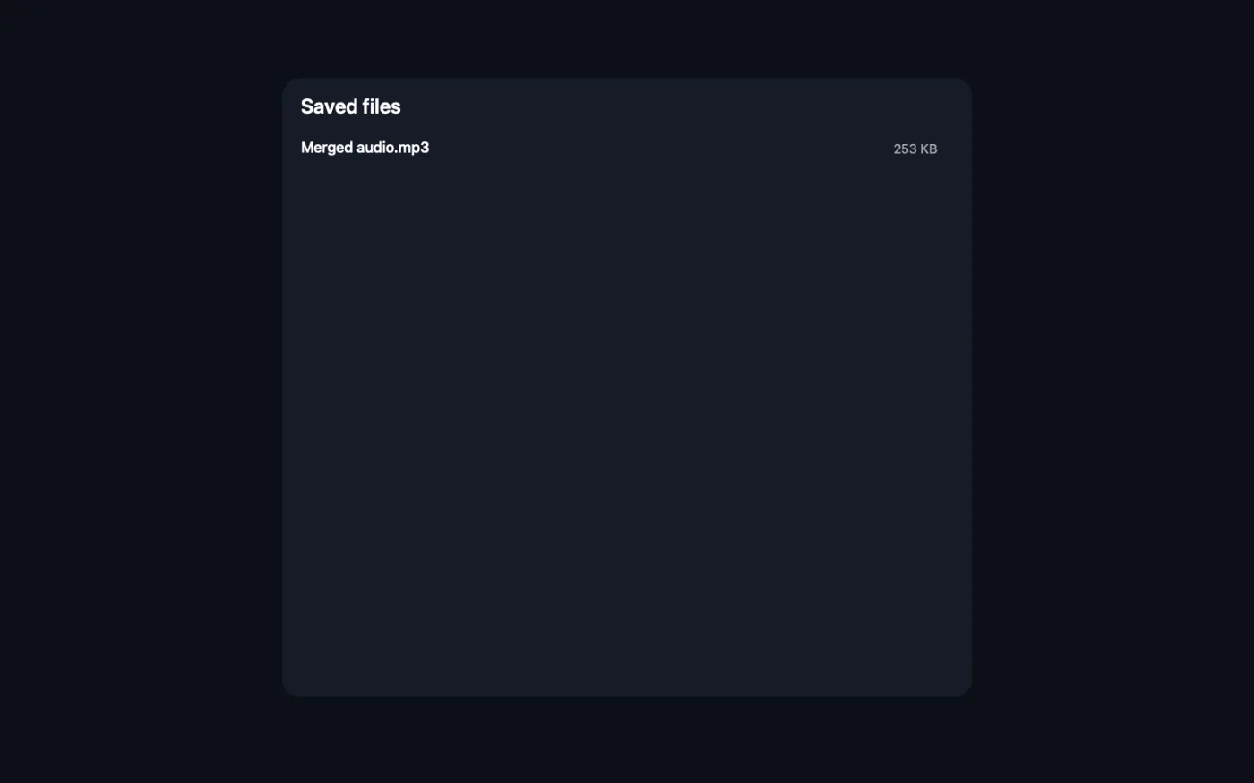 The result of Merge & Level Audio on the sample files