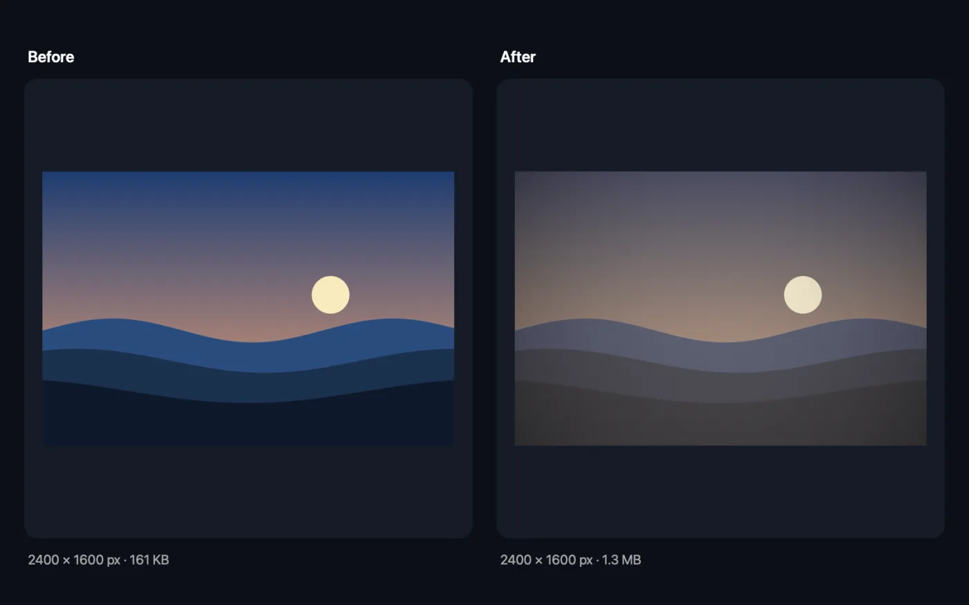 The result of Photo Filters on the sample files