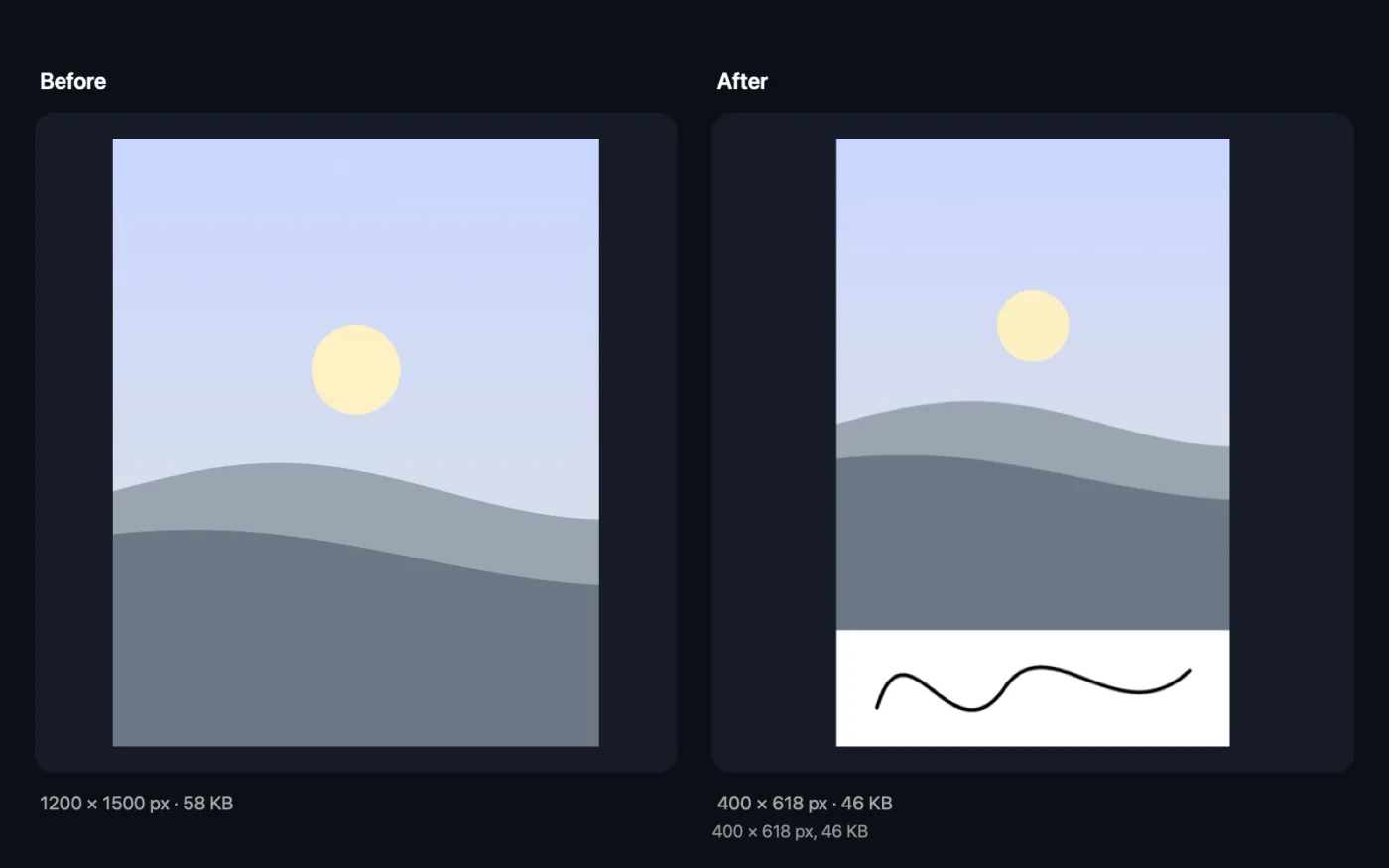 The result of Photo & Signature Joiner on the sample files