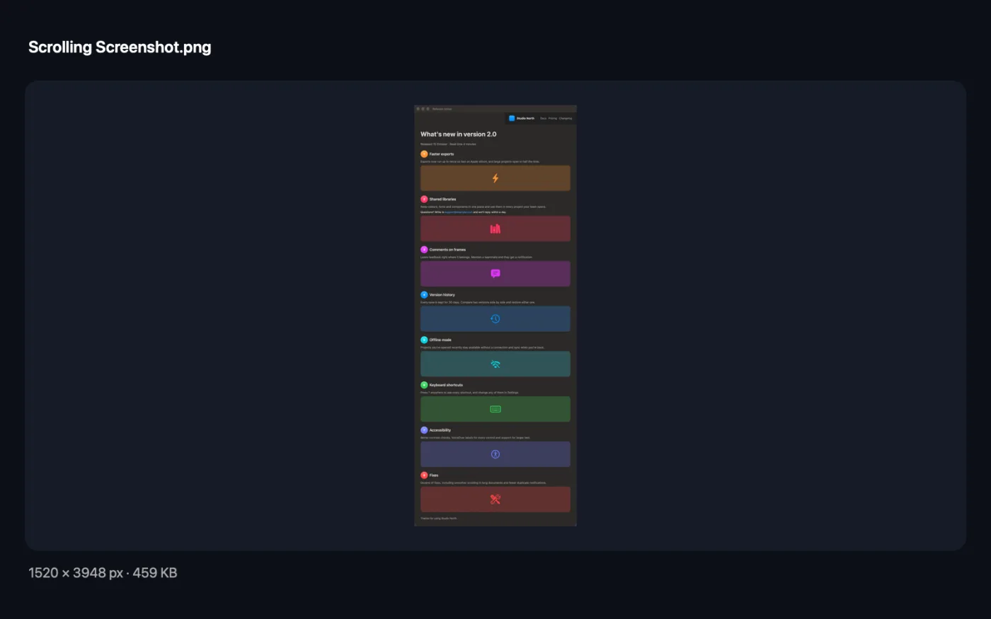 The result of Scrolling Screenshot on the sample files